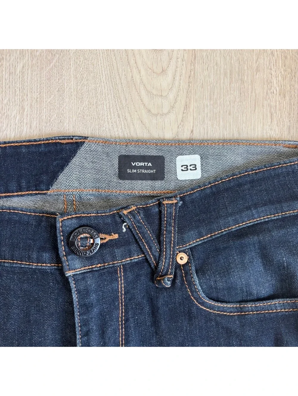 Volcom Vorta EUC Men's Dark Wash Slim Straight Jeans Size 33